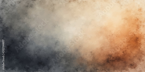 Obraz na plátně Dark clouds of smoke and mist swirl over an old grunge paper texture under a sto