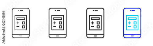 Foto Mobile Balance Icon Collection Creative Outline Style for Wealth Management Busi