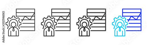 Photos Corporate Growth Icon Collection Creative Outline Style for Wealth Management Bu