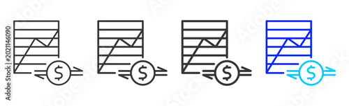 Tableau sur toile Capital Trend Icon Collection Creative Outline Style for Wealth Management Busin