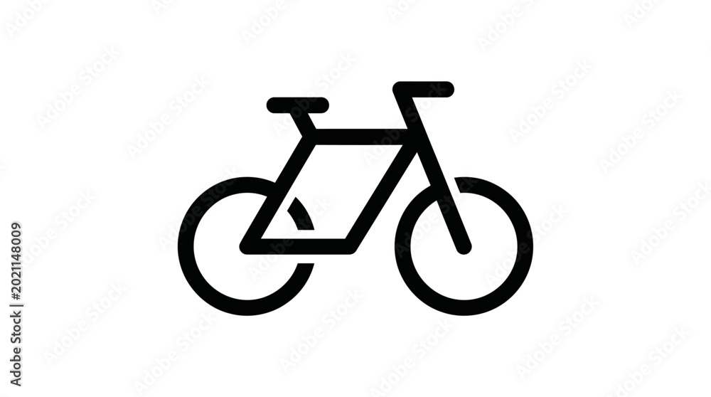 Fototapeta premium Minimalist Bicycle Outline Icon for Cycling Transport and Healthy Lifestyle Concept