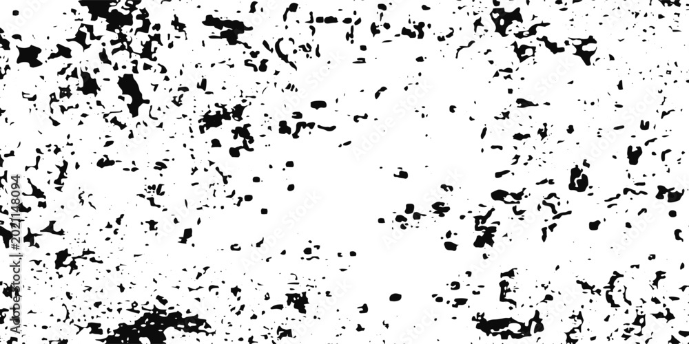 Obraz premium Vintage black paint stroke texture with grunge ink splashes and rough distressed overlay on white background vector style.
