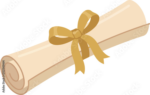 Photos A rolled diploma with a golden ribbon symbolizes achievement and honor