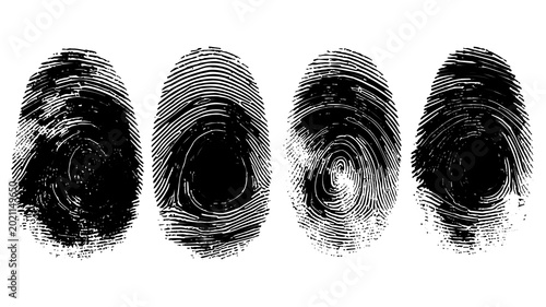 Foto Thumbprint Texture PNG, Fingerprint Set Isolated Background