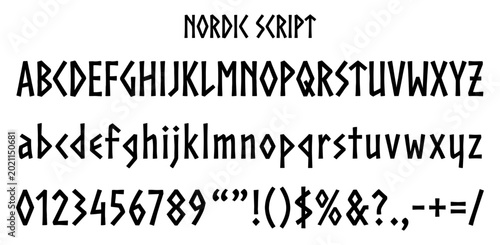 Nordic script font alphabet runic Viking letter number symbol set