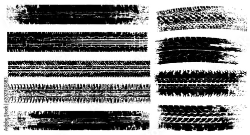 Rubber Tire Tracks PNG, Road Trail Texture Illustration