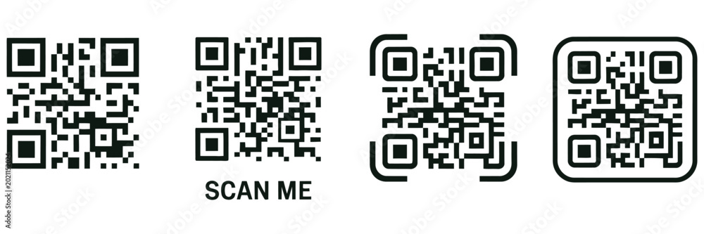 Foto scan me qr code icon vector illustration, fake qr pattern design, encrypted info