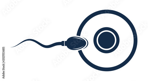 Bild auf Leinwand Sperm Fertilizing Egg Icon, Conception Symbol, Healthcare and Reproduction Conce