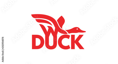 Free Download Red Flying Duck Logo - Minimalist Design - GFXLoad