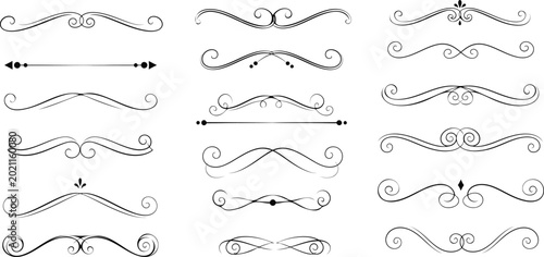 Cuadro en lienzo Elegant swirl design elements for graphic design and decoration