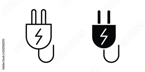 Fotografía Plug icon editable. Vector symbols in strokes