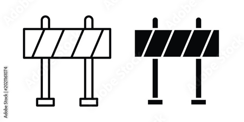 Fotografie Roadblock icon editable. Vector symbols in strokes