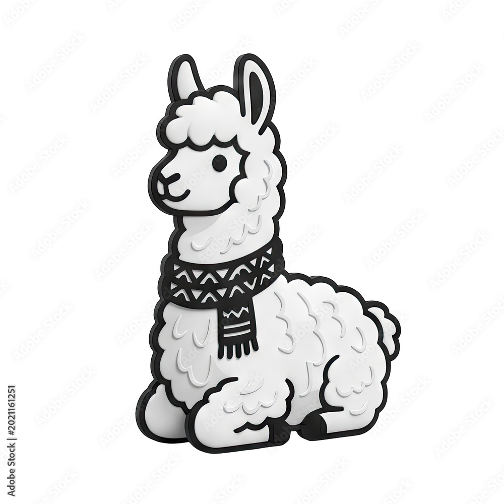 Obraz premium Cute Llama with Scarf