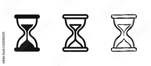 Tableau sur toile Hourglass Time Management and Deadline Icon Set