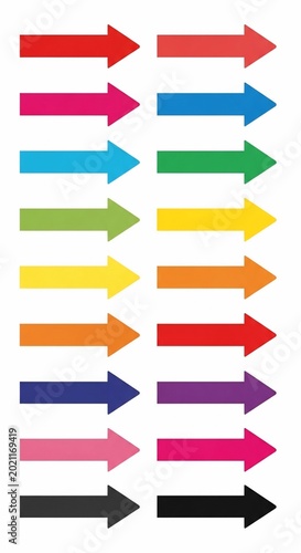 Vibrant Arrows: A Spectrum of Direction, Pointing Forward