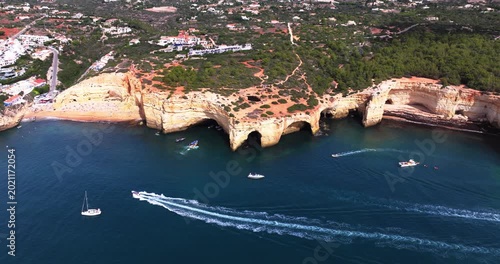 Benagil Caves European Summer Tourism Algarve Portugal