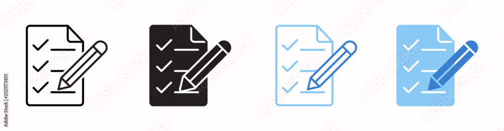 Obraz premium Task List Vector Illustration In Multistyle