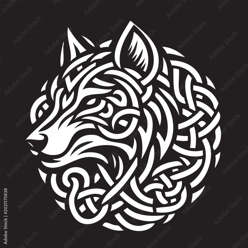 Fototapeta premium Wolf t-shirt design. Vector drawing.