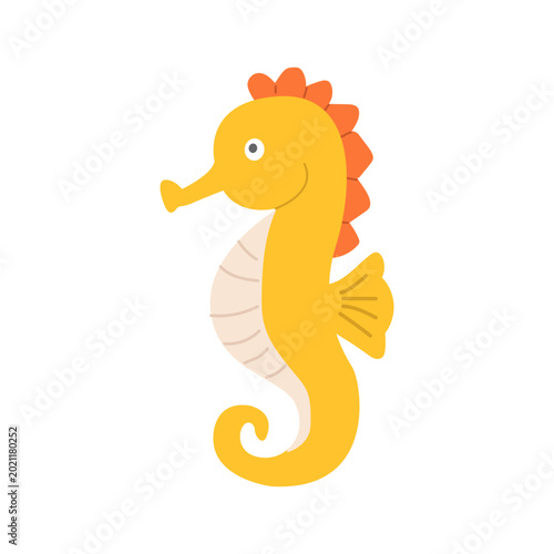 Seahorses on a white background. Cartoon design for posters, children's rooms, educational materials or branding