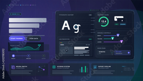 Fotografía Typography pairing dashboard with contrast controls