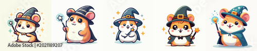 Tableau sur toile Vector of hamster wizard