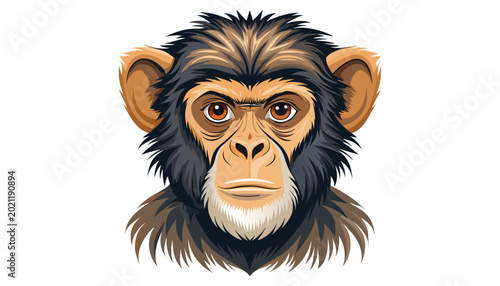Canvas Print A monkey head clipart vector illustration