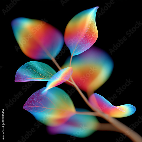 neon plant on a dark background