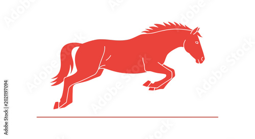 Bild auf Leinwand Red Horse Running Fast Galloping.
