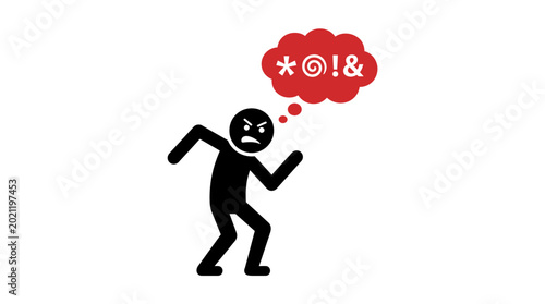 Foto A frustrated stick figure expressing anger.