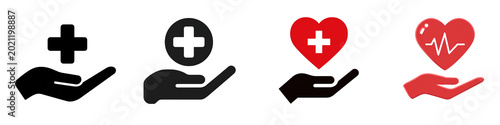 Take care symbol icon png set collection in 3d transparent no background in sickness concept.