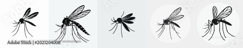 Photos Mosquito Silhouette Vector Illustration