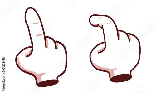 Pointing Hands Icons - Cartoon vector illustration of two hand gestures: index finger pointing up and pointing right. Ideal for direction, attention, and UI designs