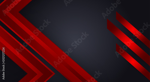 Abstract dark background with red dynamic lines and geometric shapes, modern elegant design for business presentation or website banner.