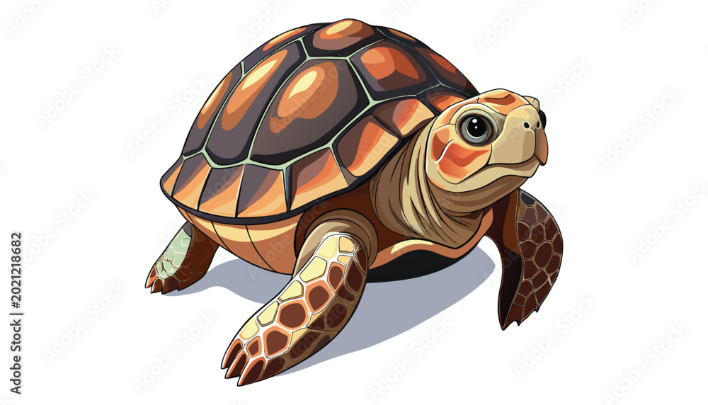 Fototapeta premium A tortoise clipart vector illustration