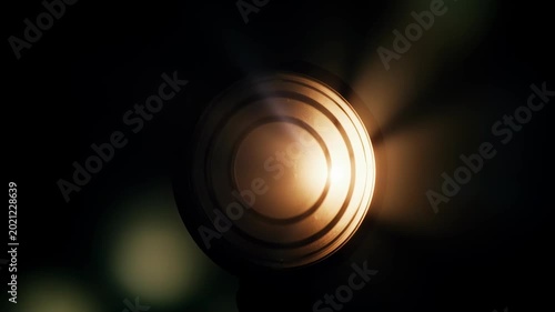 Close-up of a glowing light bulb.