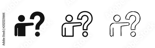 Bild auf Leinwand Help Support and Frequently Asked Questions FAQ Icon Set