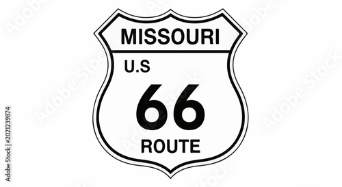 United States Highway 66 route sign from Missouri
