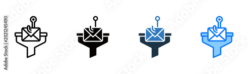 Tableau sur toile Phishing Filter icon multiple style vector illustration