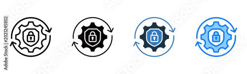 Schilderij op canvas Automated Hardening icon multiple style vector illustration
