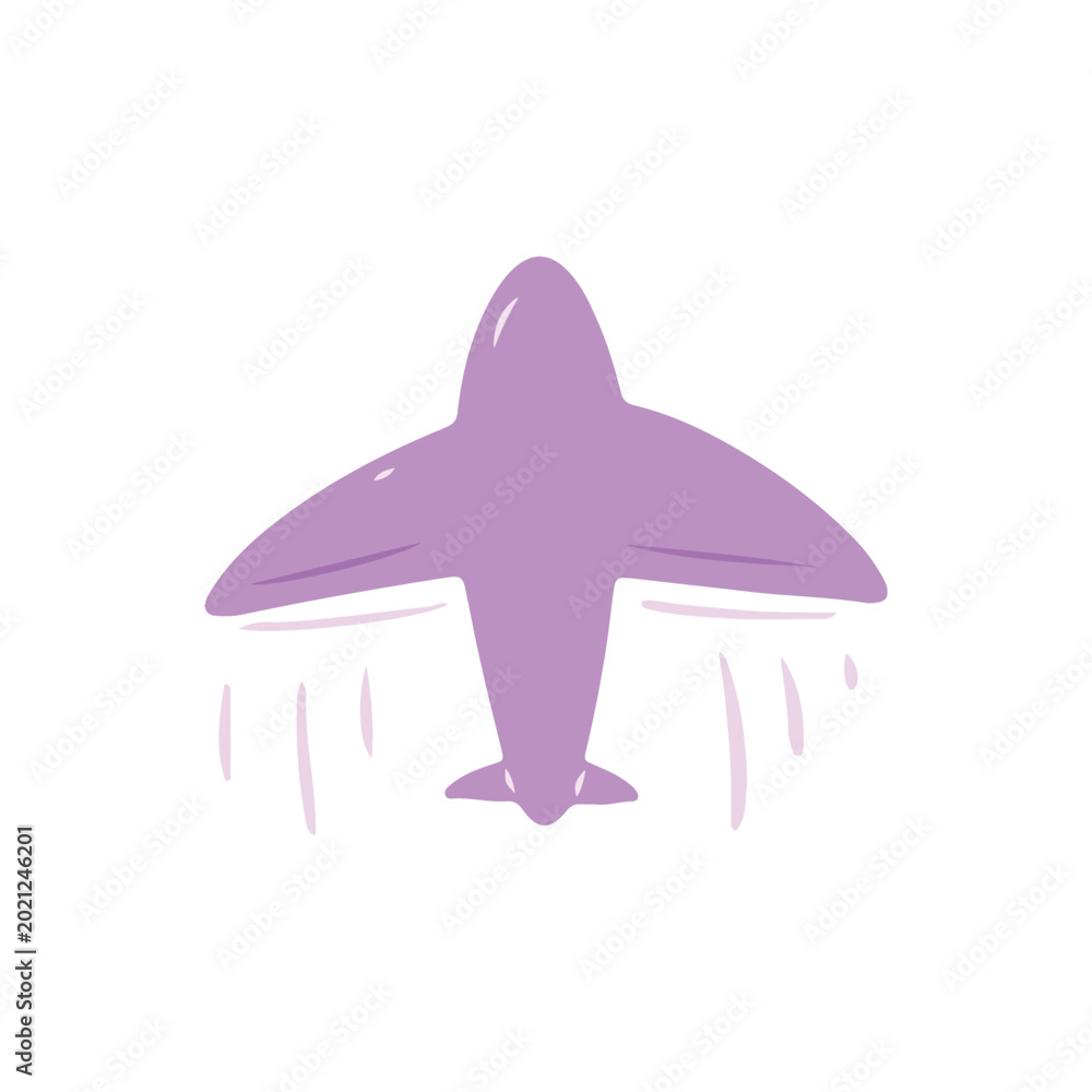 Fototapeta premium Purple Airplane Flying Icon