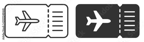 Tableau sur toile airplane ticket icon vector illustration on transparent background