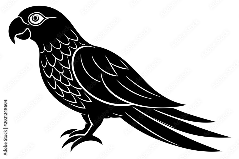 Fototapeta premium parrot vector illustration, parrot silhouette vector
