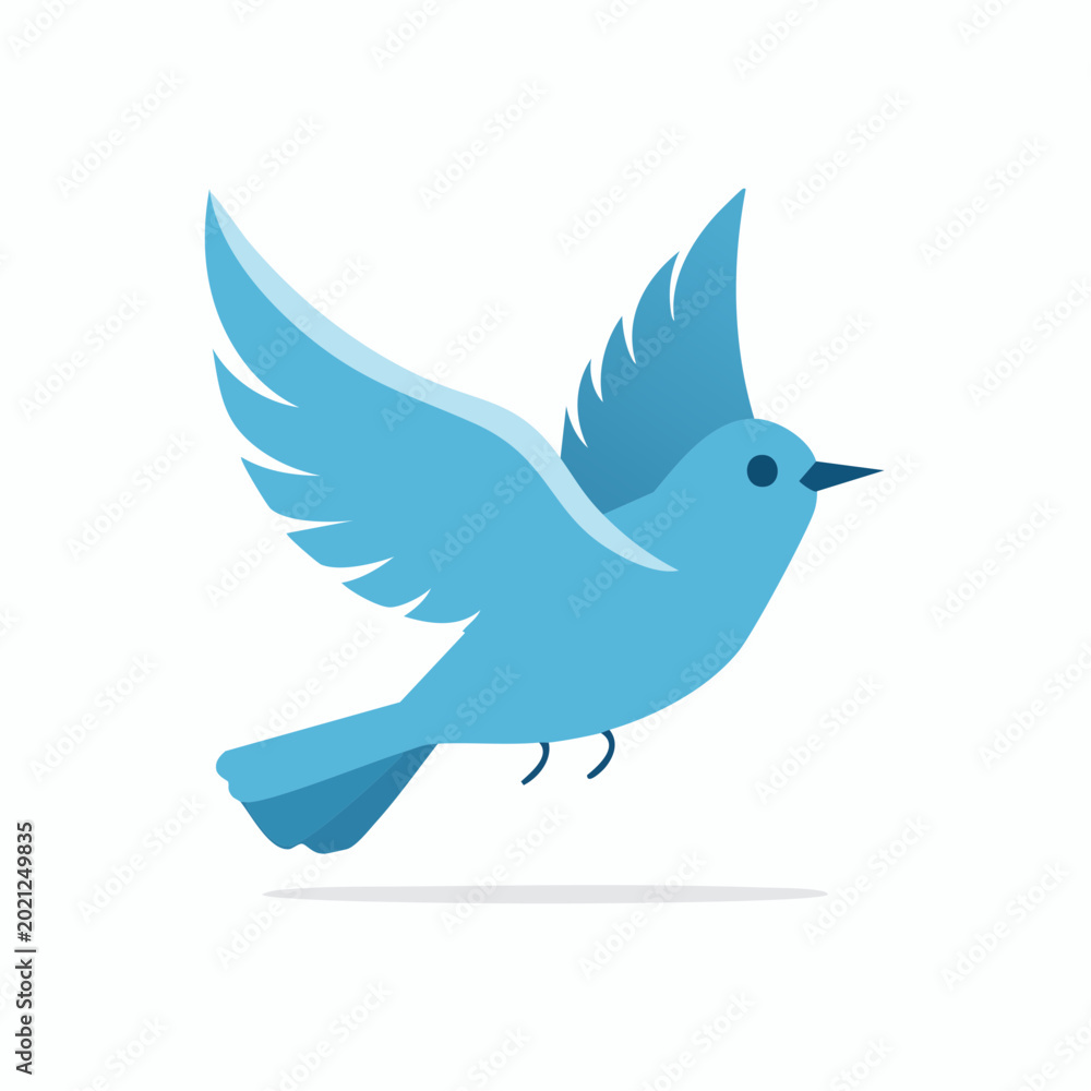 Obraz premium Blue Bird Flying Icon