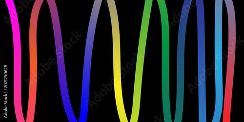 Schilderij op canvas Vibrant rainbow gradient silhouette background