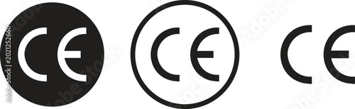 Canvas Print CE Marking Logo Set with European Conformity Symbols in Circular and Minimalist