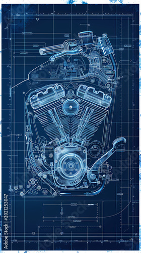 A motorcycle engine blueprint side view illustrate side view engine blueprint art, engine blueprint motorcycle photography art.