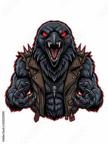 Foto Furious monster with sharp teeth.