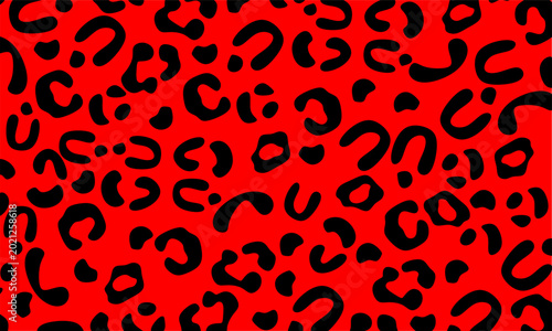 Red Leopard Seamless Pattern. Leopard Skin Texture. Ideal for packaging, wallpapers, textiles, fashion 