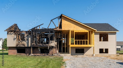 Before After House Fire Damage Reconstruction Renovation Progress Property Repair