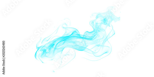 Quadro su tela Teal smoke wisps abstract digital art background with blue turquoise vapor swirl